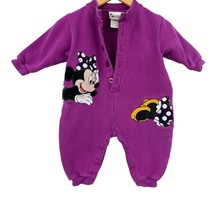 Walt Disney World romper 6 months Vintage purple Minnie Mouse fleece lined baby - £23.67 GBP