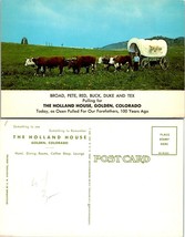Colorado Golden The Holland House Hotel Coffee Shop Lounge Cows Vintage Postcard - £7.36 GBP