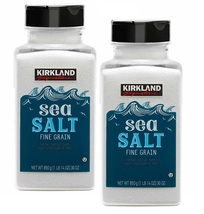 2 Packs  Kirkland signature sea salt fine grain 30 oz / 850g New - £13.81 GBP