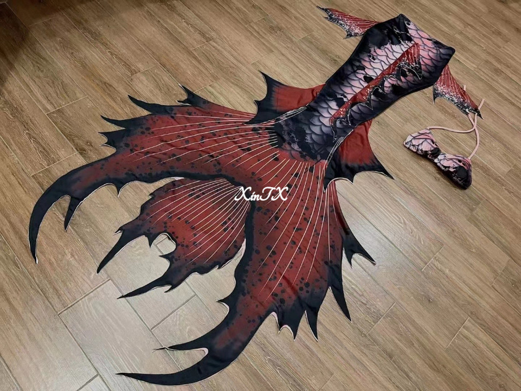 NEW!Big Mermaid Tail Skin No Monofin Beatiful Mermaid Swimsuit for Adult Diving