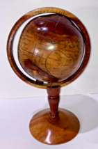 World Globe Haitian Hand Carved Wood World Globe - Made in Haiti - £78.88 GBP