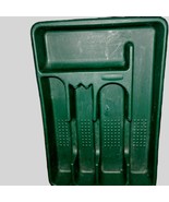 Vintage Rubbermaid Silverware Organizer Tray 2919 Flatware Forest Green ... - $10.67