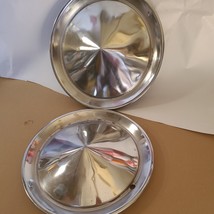 Vintage 2 Cone style Baby Moon Hubcaps 14&quot; 1957 Plymouth  Chevy GM - £40.65 GBP