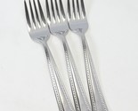 Oneida Flourish Salad Forks 7 1/8&quot; Stainless Rope Edge 18/10 Lot of 3 - £85.25 GBP