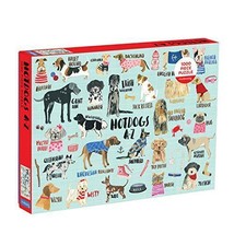 Mudpuppy Hot Dogs A-Z Puzzle, 1,000 Piece Dog Jigsaw Puzzle, 27”x20”, Perfect - £16.55 GBP