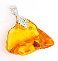 Amber Pendant  / Certified Genuine Baltic Amber  - £37.43 GBP