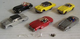 Aurora Vibrator slot car lot Black Jaguar,T-Bird, Mercedes 6 pieces - $249.95