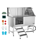 VEVOR 62 Inch Stainless Steel Dog Washing Station w/ Stairs  (Left Door) - $1,548.65 CAD