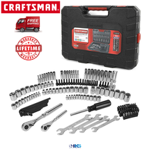Craftsman 165 Piece Mechanics Tool Set w/ Case Socket Hand Wrench SAE and Metric - £94.76 GBP