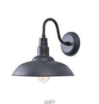 1-Light Black Outdoor Wall Mounted Lantern Sconce Light with Gold Inside... - $66.49