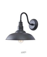 1-Light Black Outdoor Wall Mounted Lantern Sconce Light with Gold Inside... - £52.65 GBP