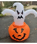 Halloween Gemmy 4 FT Lighted Ghost in Pumpkin Airblown Inflatable w/Box - €42,63 EUR