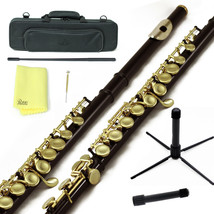 Sky Black Gold C Close Hole Flute w Case, Stand, Cleaning Rod, Cloth and... - $149.99