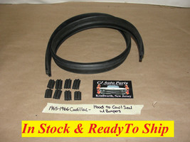 New 1965-1966 Cadillac Hood To Cowl Weatherstrip Seal With Bumper Block Plugs - £70.60 GBP