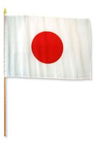 AES 12x18 12&quot;x18&quot; Wholesale Lot of 3 Japan Stick Flag Wood Staff Vivid Color and - £11.13 GBP