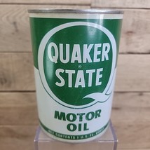 VTG Quaker State Motor Oil Can Empty Metal 1 Qt SAE 30 Opened #3 - $14.80