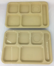 2 Vintage SiLite Serving Cafeteria Trays Cream Beige 6 Sections #614R 10... - £15.06 GBP