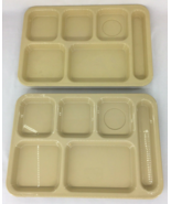 2 Vintage SiLite Serving Cafeteria Trays Cream Beige 6 Sections #614R 10... - £14.78 GBP