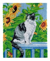 Cat in Garden Rug Latch Hooking Kit (58x87cm) - £60.74 GBP