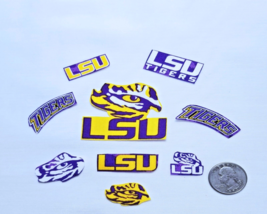 LSU Fighting Tigers, Tone Cotton Fabric, Iron On Fabric Appliques, Set 10,  #3 - $7.99