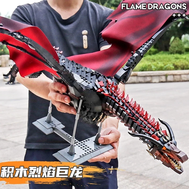 Super 18K K89 Red Dragon Model Movie Series Small Particle Toy Building Blocks - £79.30 GBP