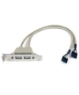 Startech 2 Port USB A Female Low Profile Slot Plate Adapter - £8.79 GBP