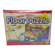 United States of America Floor Puzzle 48 Jumbo Pieces plus states capita... - $9.47