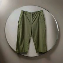 Chicos Pants Womens 3 Green Bush Pockets Cotton Blend Soft Comfort - $16.82