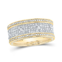Authenticity Guarantee 
10kt Yellow Gold Mens Round Diamond Band Ring 2-1/4 Cttw - £1,818.87 GBP