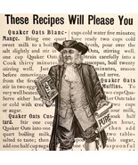 Quaker Oats Pleasing Recipes 1897 Advertisement Victorian Hot Cereal DWKK9 - $30.90 CAD