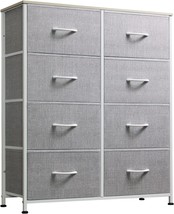 Wlive Fabric Dresser For Bedroom, Tall Dresser With 8 Drawers,, Light Grey - £68.73 GBP