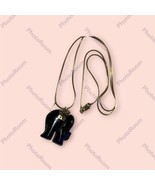14KT Yellow Gold Elephant Shaped with Black Onyx Pendant/ Sterling silve... - €191,91 EUR