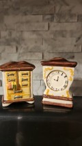 Vintage Ceramic Salt And Pepper Shakers Clock and Dresser About 3&quot; Tall - £7.83 GBP