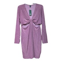 Wild Fable Womens Metallic Vibrant Purple Glitter Cut-Out Bodycon Dress ... - $12.99