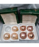 7 Vintage Christmas by Krebs Ornaments Boxed 4 Pink w Gold Glitter 3 Pea... - £13.94 GBP
