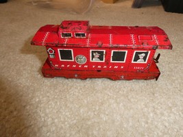 Vintage O Scale Hafner Tin Litho 41021 Red Caboose Car 5.5&quot; Long - £13.97 GBP