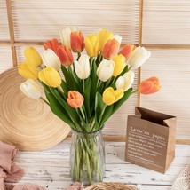Realistic Touch Artificial Tulips Stems in Multiple Colors - Set of 6 - $12.99