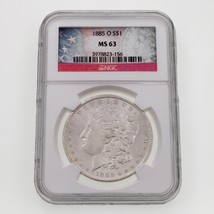 1885-O $1 Silver Morgan Dollar Graded by NGC as MS-63 - £97.38 GBP