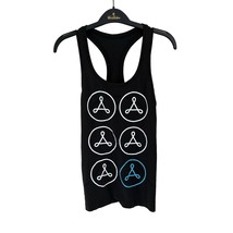 Lululemon Racerback Tank Top Black Athletic White Geometric Design Size 4 - $368.27 MXN