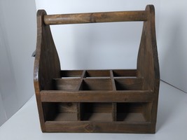 Wood Bottle Caddy Handcrafted 6 Pack Bottle Carrier With Handle - Bottle... - $20.76