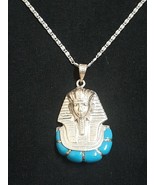 King tutankhamun silver necklace with eye of horus silver chain - $71.78