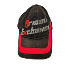 Armani Exchange Mens Ball Cap Hat Black Red Adjustable Strapback Embroidered - £16.21 GBP