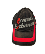 Armani Exchange Mens Ball Cap Hat Black Red Adjustable Strapback Embroid... - £16.09 GBP