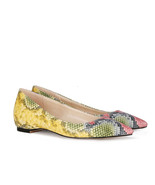 Womens Low Heels Pumps Pointed Toes Shoes Size Customized Yellow - £47.17 GBP