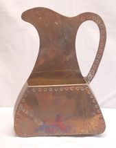 Brass Folk Art 3D Wall Pocket Pitcher Flower Planter Country Vintage Decor - $24.74