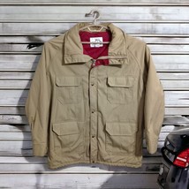 Woolrich Field Jacket Mens XL Quilted Barn Coat Parka Utility Tan Khaki Pockets - £63.26 GBP