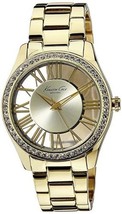 NWT Kenneth Cole KC4853 Women&#39;s Transparency Yellow Gold Analog Watch - £78.30 GBP