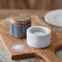 Marble Salt and Pepper Pinch Pots w/ Lids - £32.13 GBP