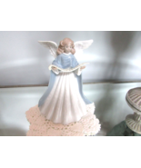 Lladro 5.719 Blue Angel Tree Topper with Music Scroll Figurine Spain 7.25&quot; - $117.81