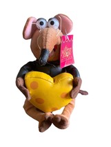 Nanco The Muppet Show Rizzo The Rat Biker Heart Cheese Plush VTG Toy WITH TAG - £37.36 GBP